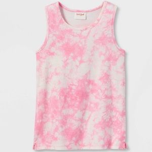 Cat & Jack bright pink tie dye tank